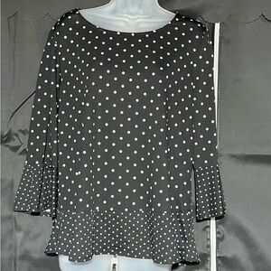 Kim Rogers Polka Dot Black and White Women's Top